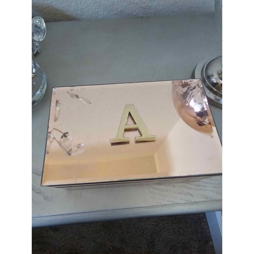 rose gold "A" jewely box